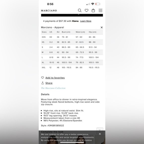 Marciano Guess Chloe Flared Pant - Size 2 - Picture 16 of 16